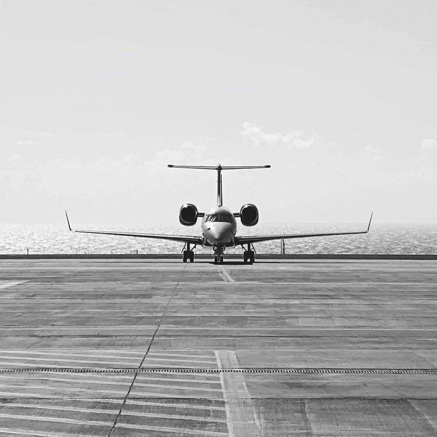 Private jet on runway